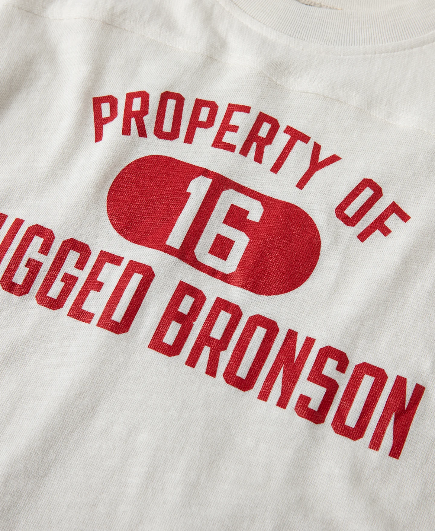 1950s Drop Shoulder Football T-Shirt - White - Image 7
