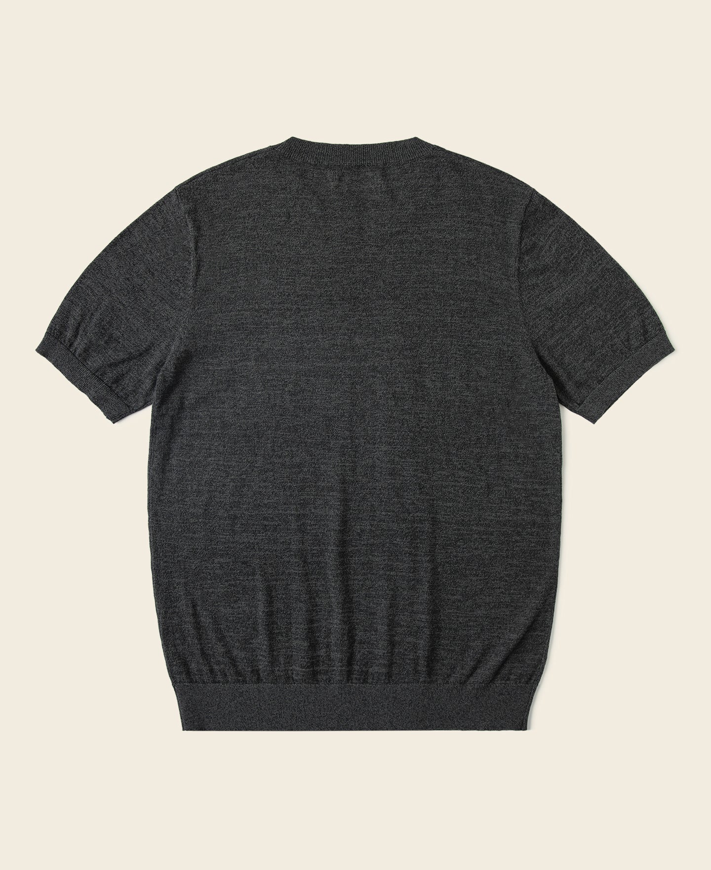 1950s Jersey Knit Short Sleeve Crewneck T-Shirt - Dark Gray - Image 2