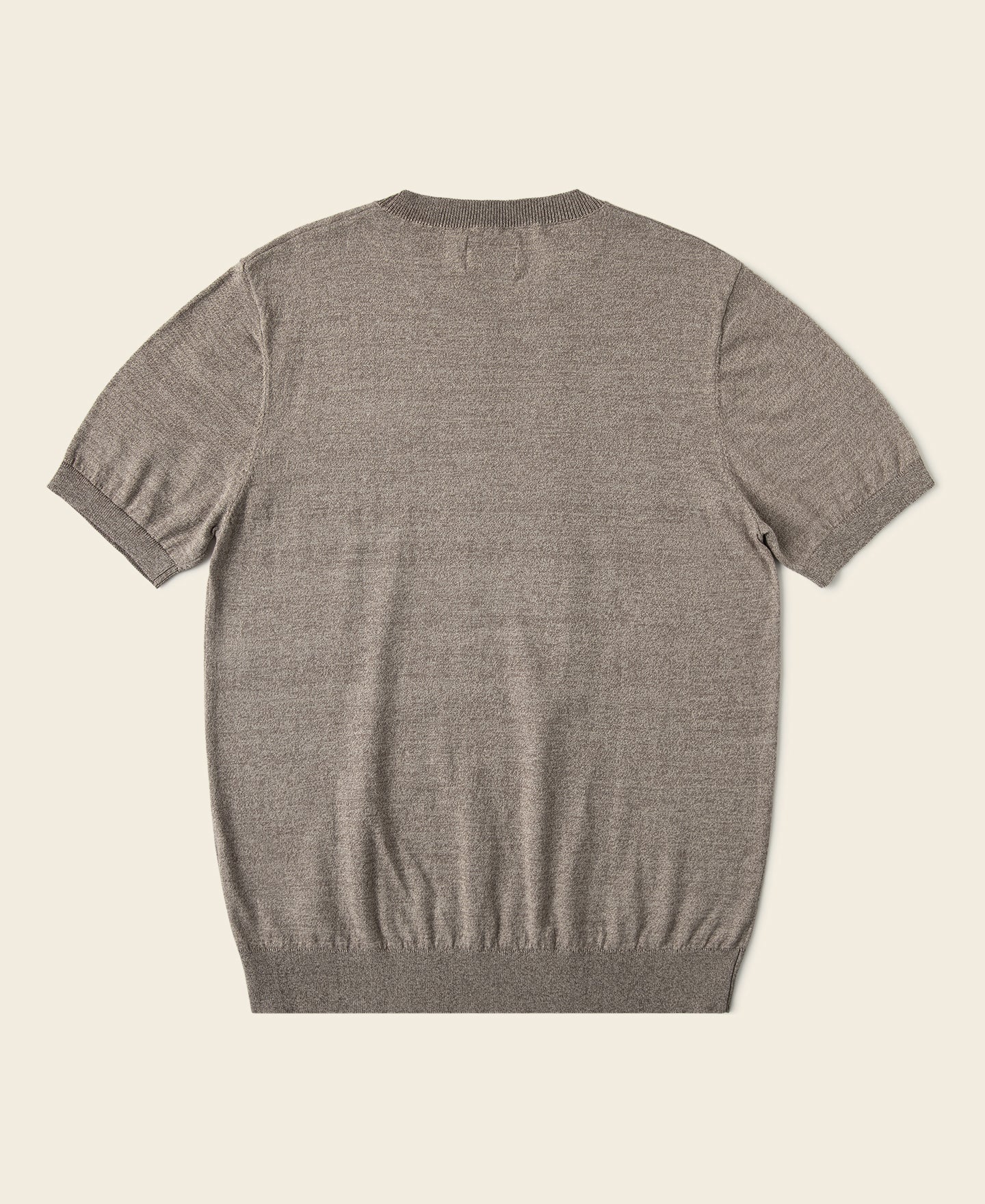 1950s Jersey Knit Short Sleeve Crewneck T-Shirt - Light Brown - Image 2