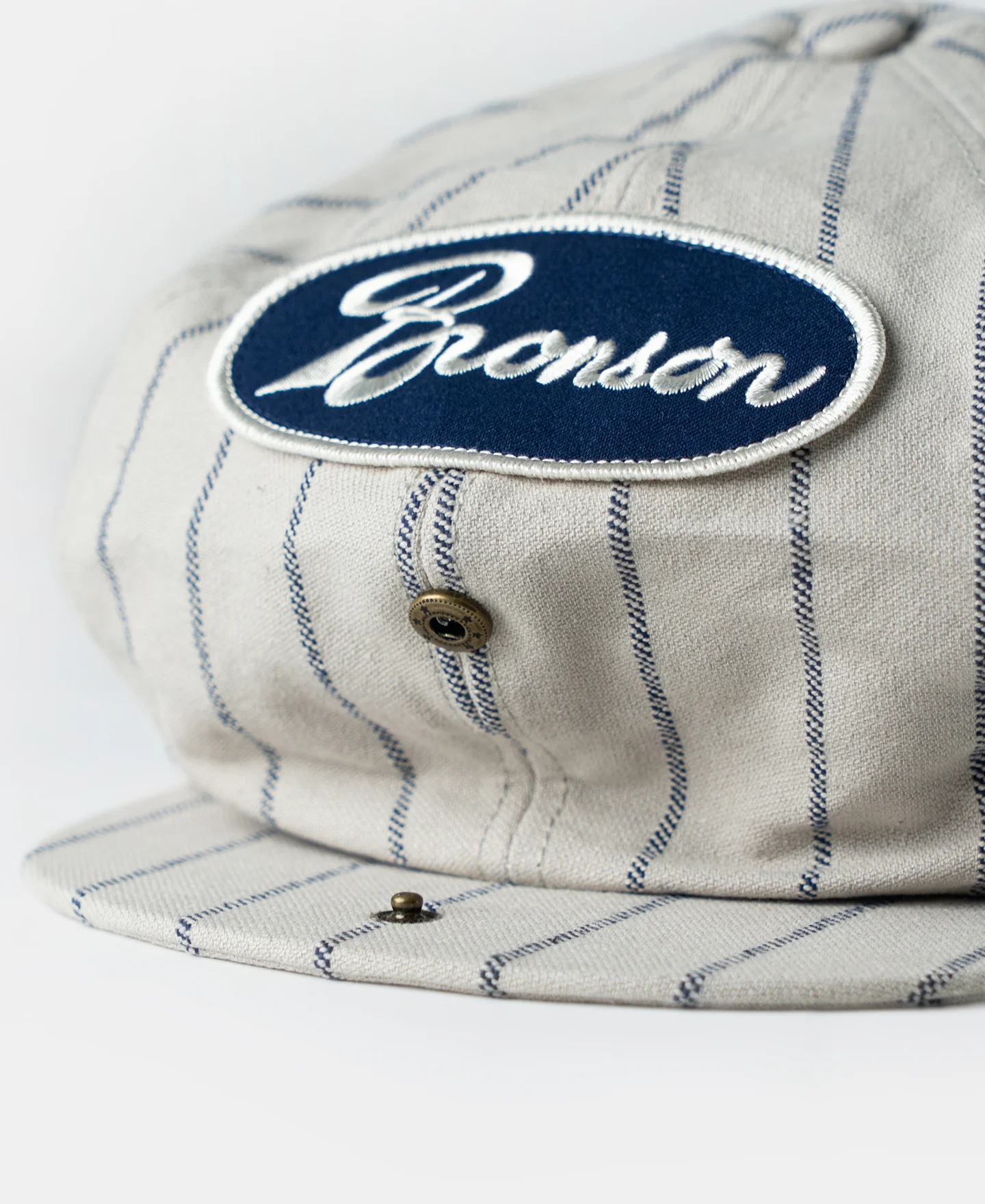 1950s Railroad Stripe Newsboy Cap - Gray - Image 5