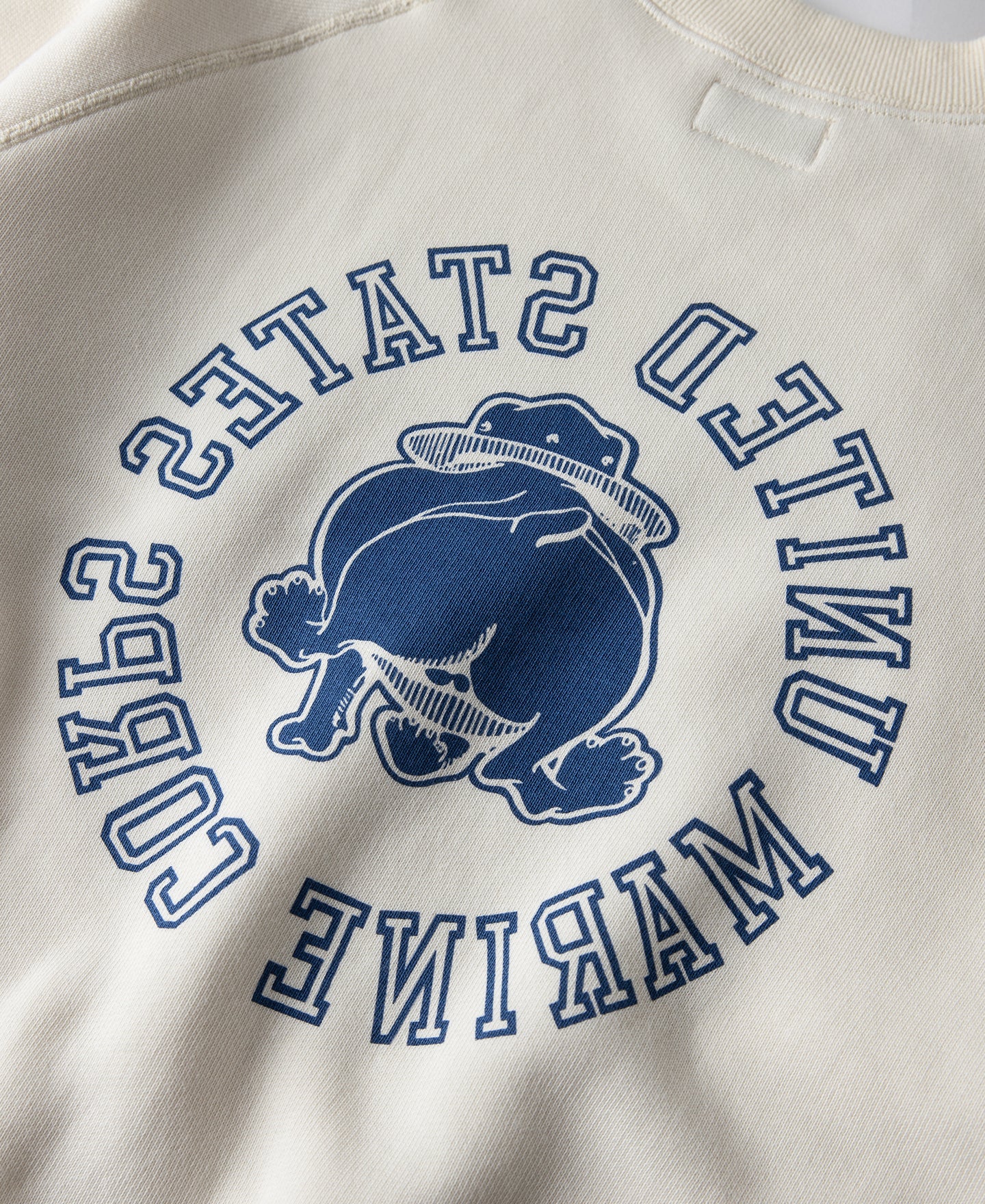 1980s Marine Devil Dog Raglan Sweatshirt - White - Image 11
