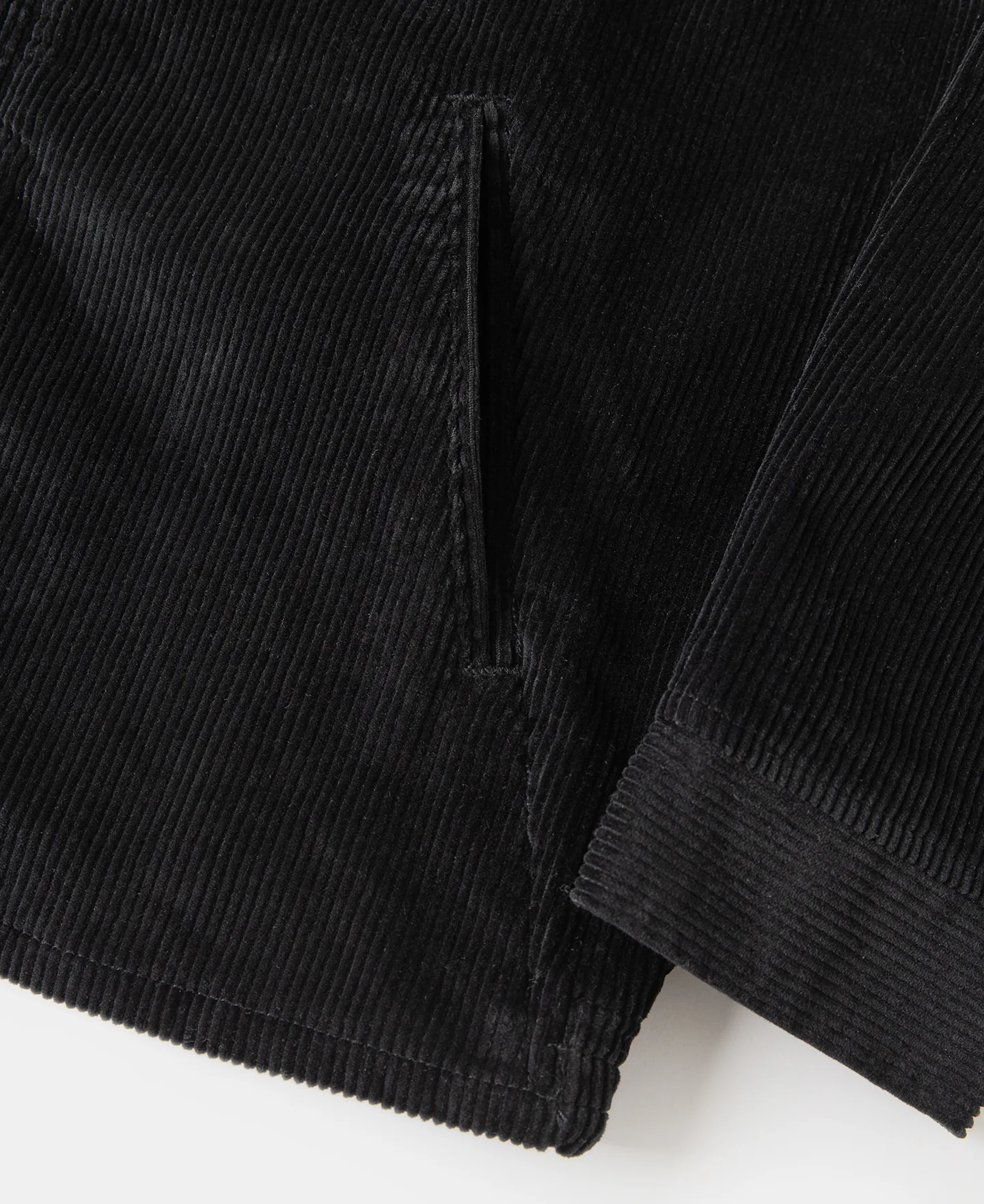 9 Wale Cotton Corduroy Zip-Up Jacket - Black - Image 11