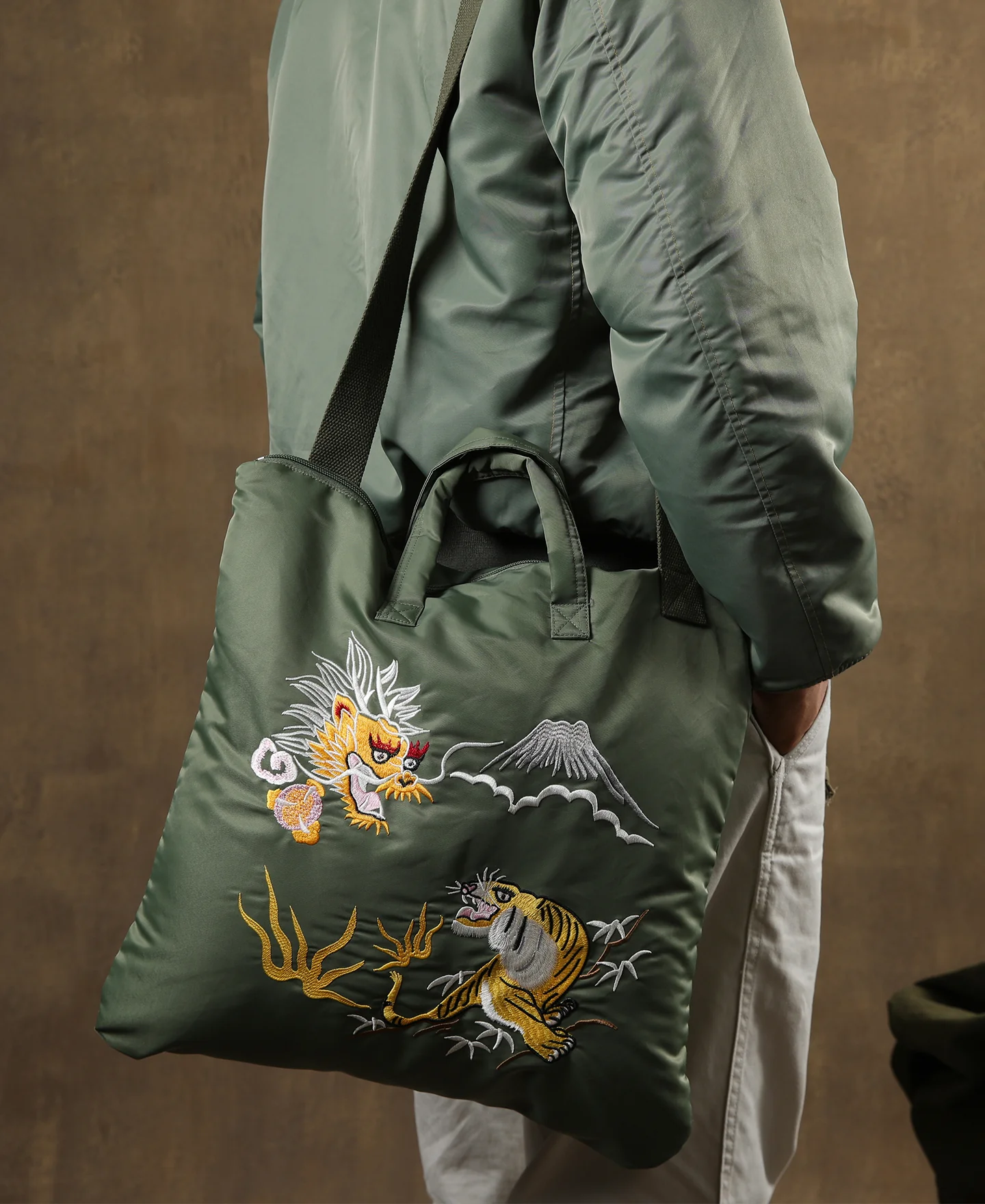 Dragon × Tiger Embroidery Flyers Helmet Bag - Image 5