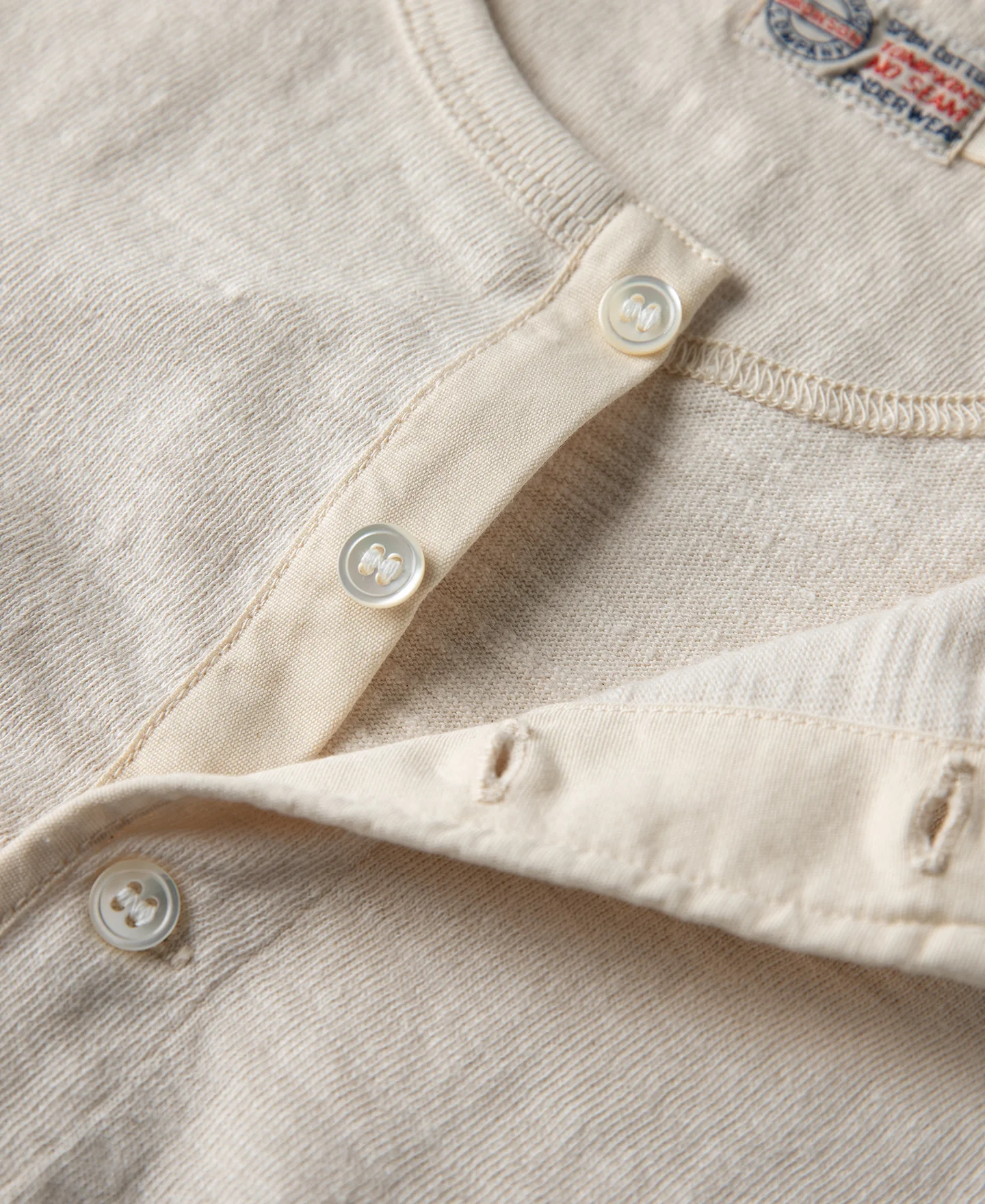 Loopwheel Tubular Henley T-Shirt - Apricot - Image 8