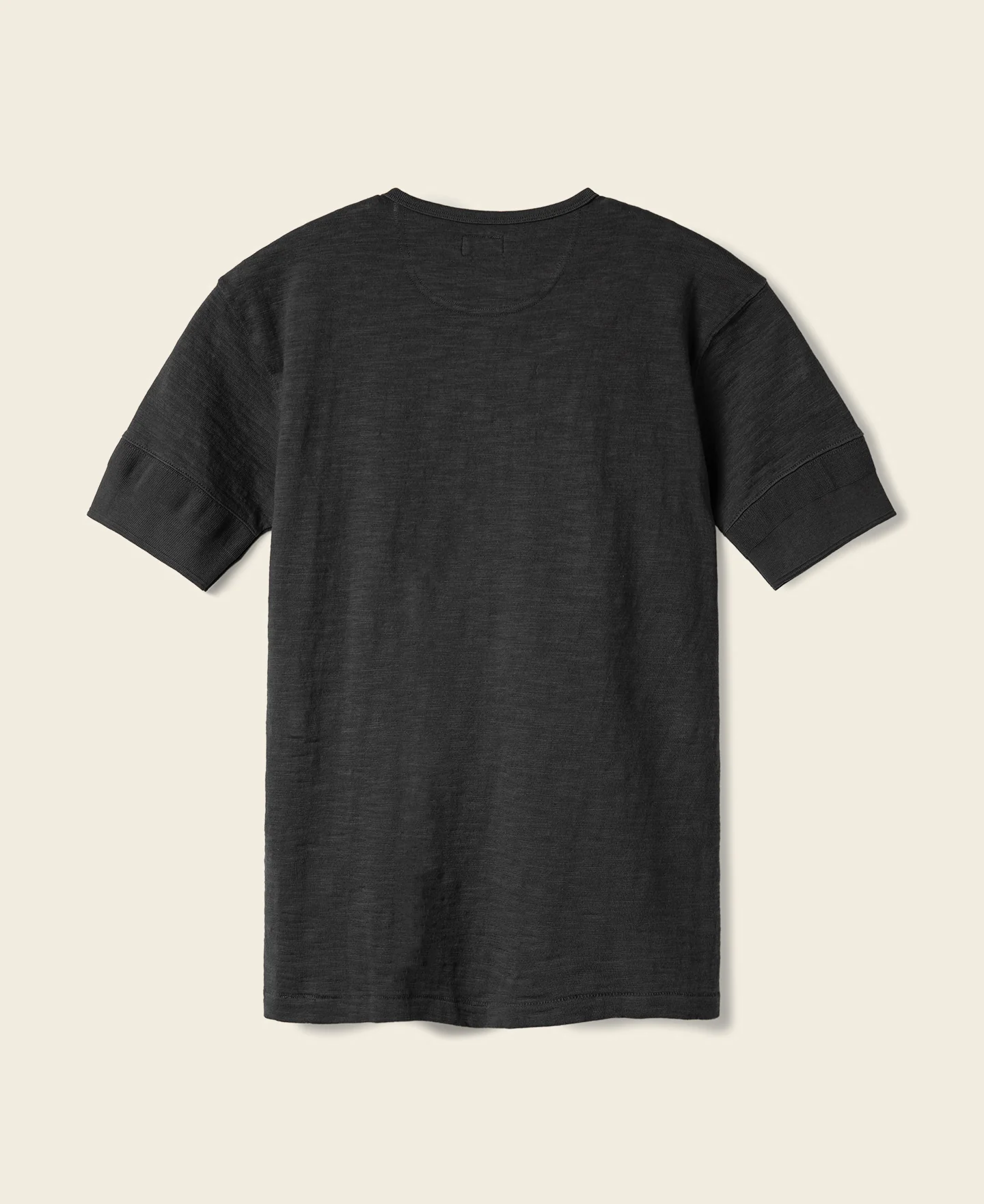 Loopwheel Tubular Henley T-Shirt - Black - Image 2