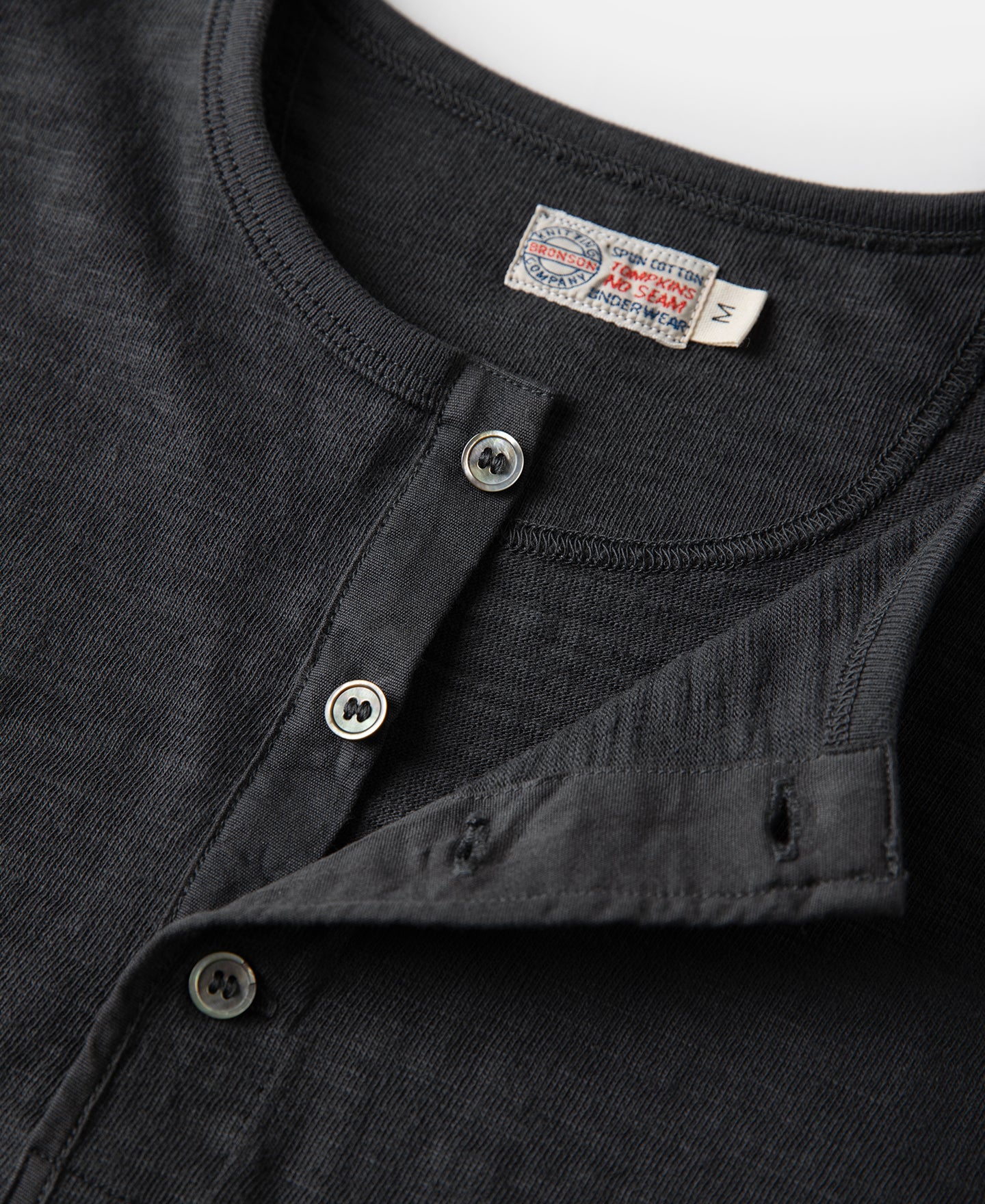 Loopwheel Tubular Henley T-Shirt - Black - Image 7