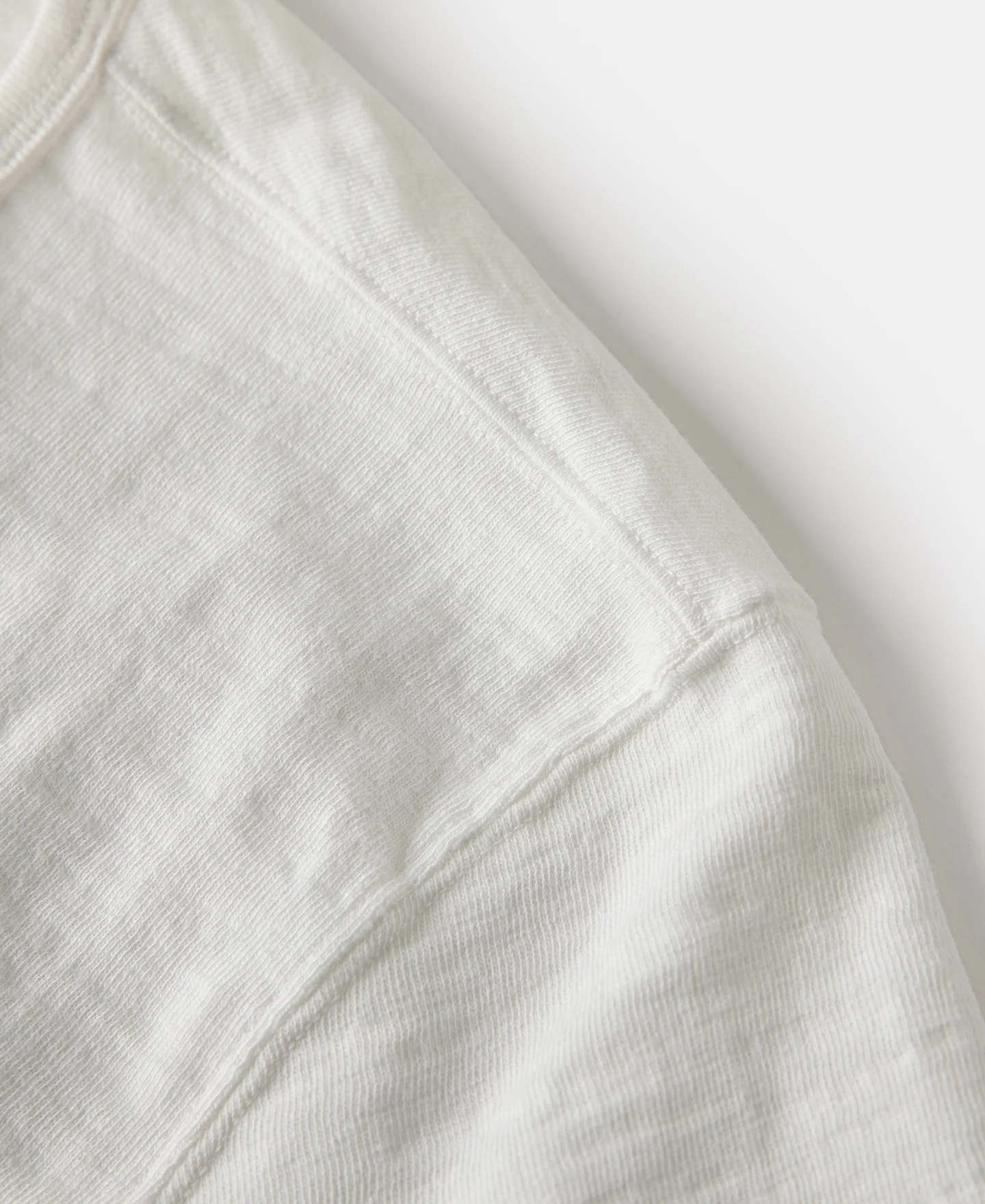 Loopwheel Tubular Henley T-Shirt - White - Image 11