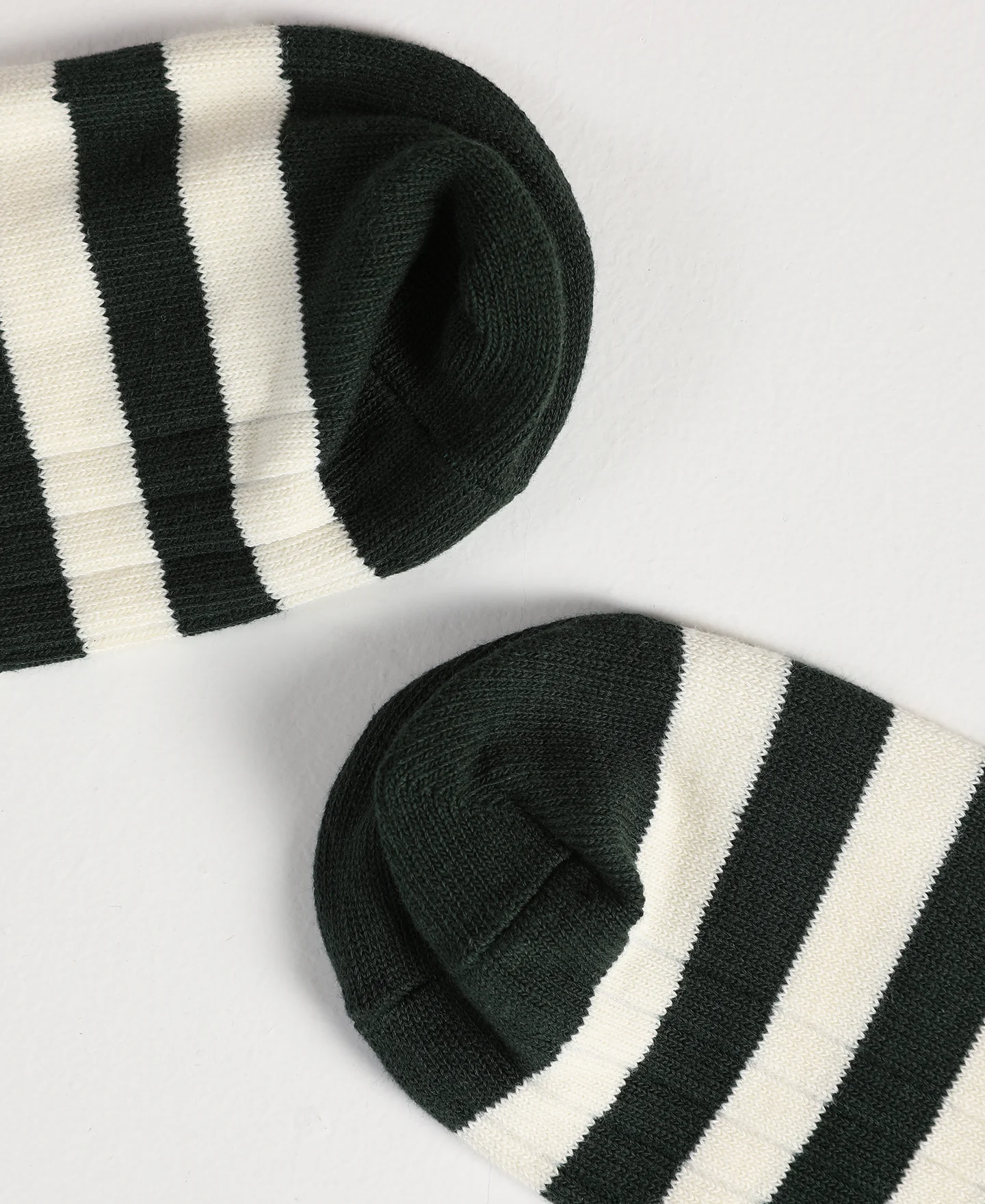 Retro Striped Cotton Socks - Green/White - Image 10