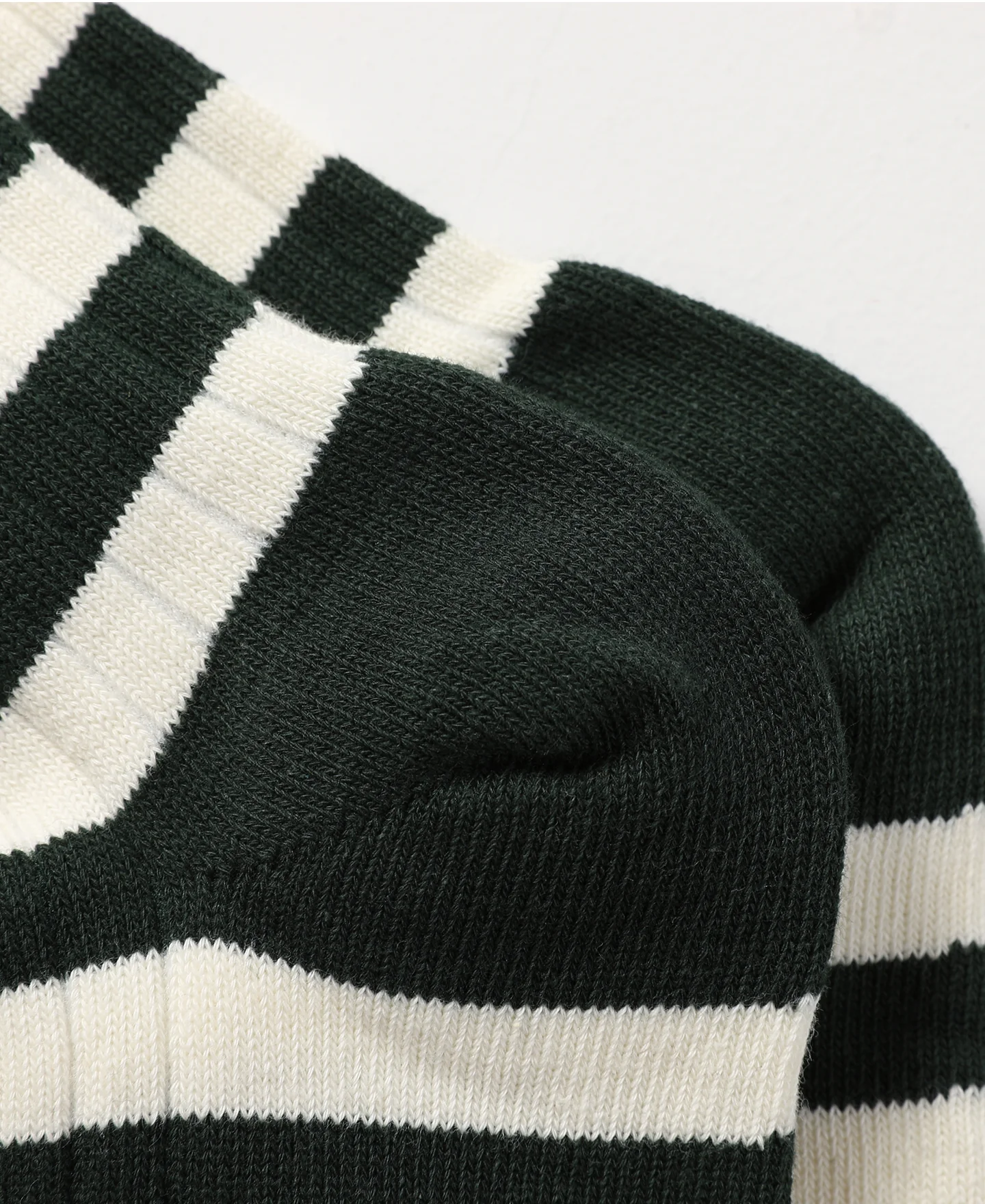 Retro Striped Cotton Socks - Green/White - Image 9