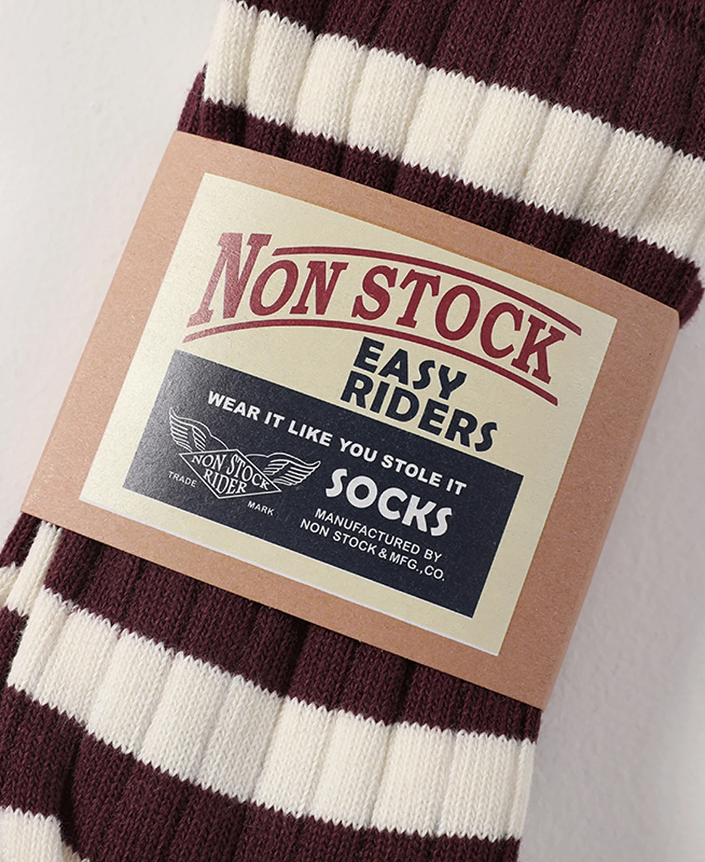 Retro Striped Cotton Socks - Red/White - Image 8
