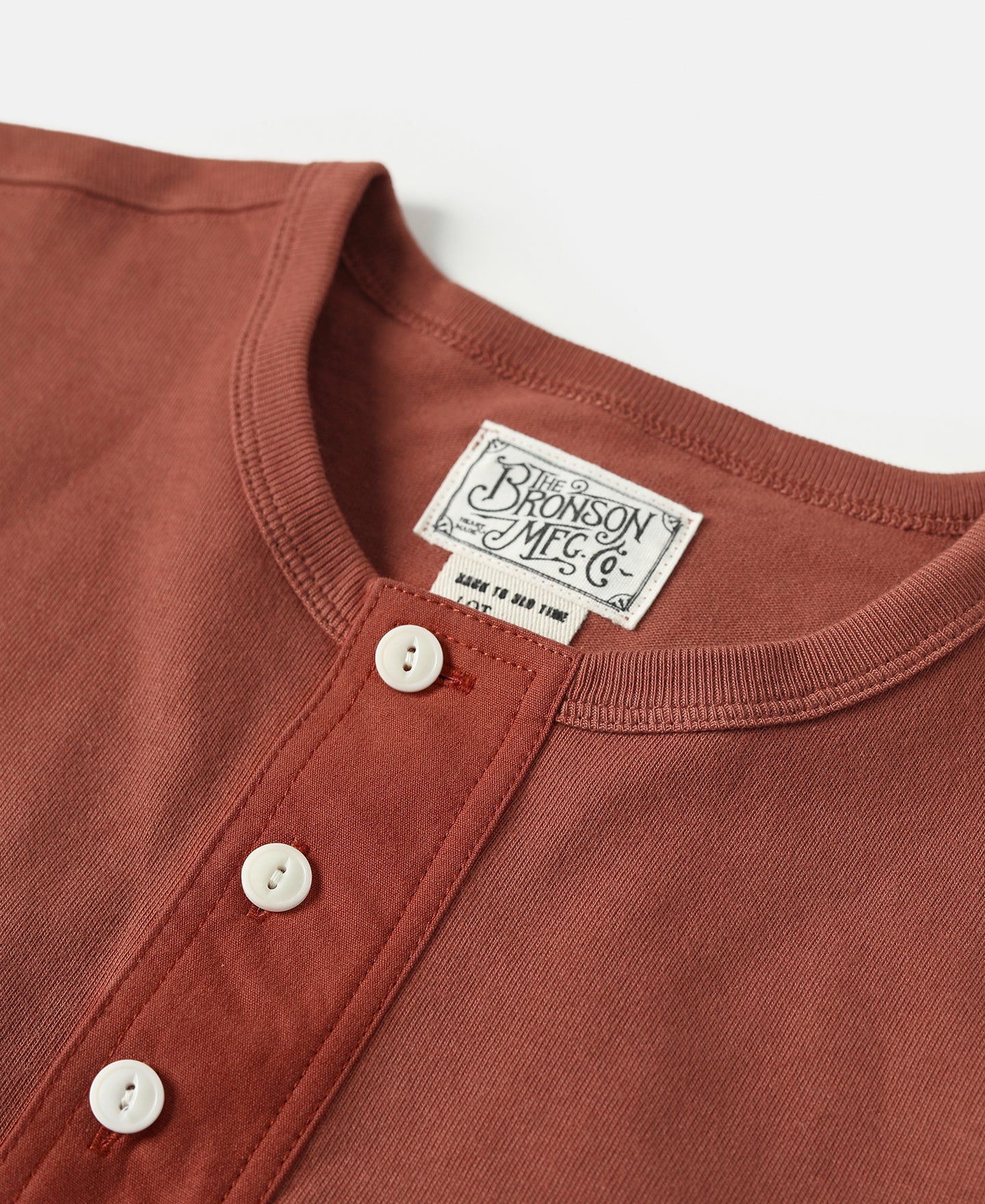 Vintage Short Sleeve Henley T-Shirt - Brick Red - Image 7