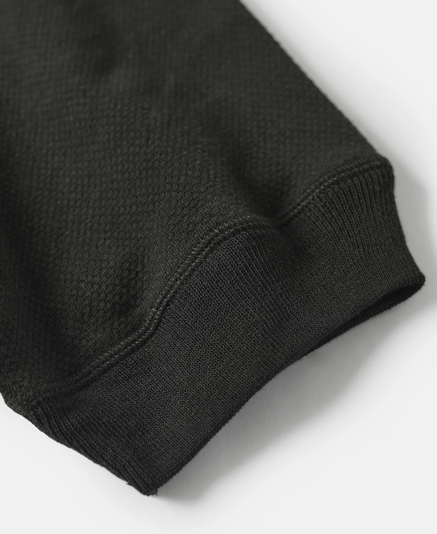 Waffle Knit Pocket T-Shirt - Black - Image 9